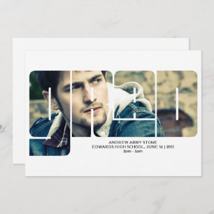 Grad Typography 2 Photo Graduation Announcement