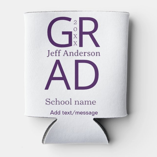 Grad typography modern graduation simple minimal c can cooler (Front)