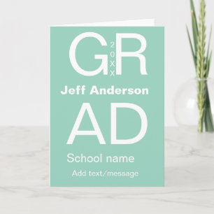 Grad typography modern graduation simple minimal c card