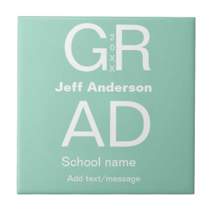 Grad typography modern graduation simple minimal c ceramic tile