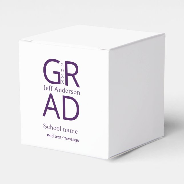 Grad typography modern graduation simple minimal c favour box (Front Side)