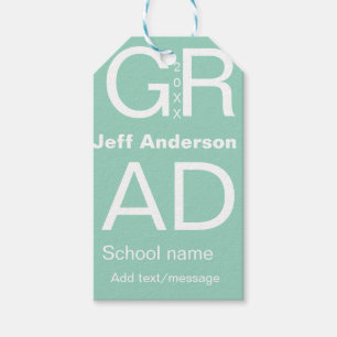 Grad typography modern graduation simple minimal c gift tags