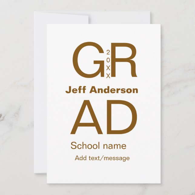 Grad typography modern graduation simple minimal c invitation (Front)
