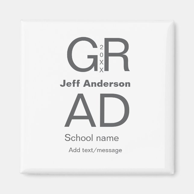 Grad typography modern graduation simple minimal c magnet (Front)