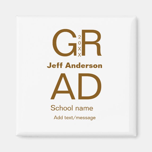 Grad typography modern graduation simple minimal c magnet (Front)