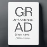 Grad typography modern graduation simple minimal c plaque<br><div class="desc">design</div>