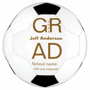 Grad typography modern graduation simple minimal c soccer ball