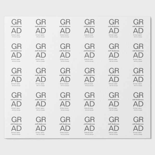 Grad typography modern graduation simple minimal c wrapping paper (Flat)
