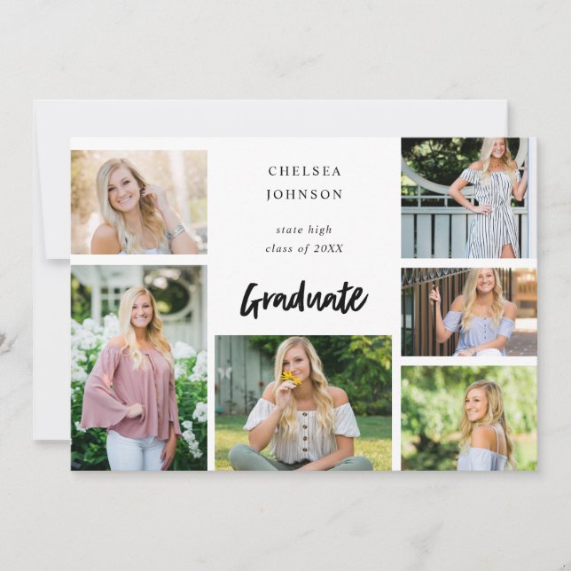 Grad U Multi 6 Photo Graduate Announcement (Front)