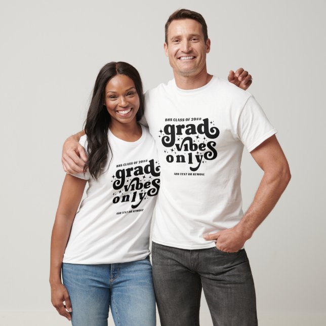 Grad Vibes Only Graduation Black Class Of 2024  T-Shirt (Unisex)