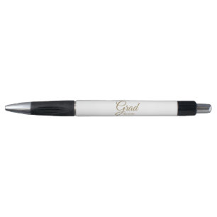 Grad white gold custom script class year elegant