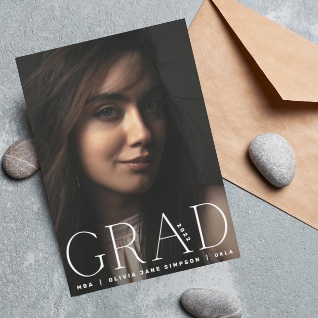 GRAD | White Modern University Photo Announcement (Creator Uploaded)