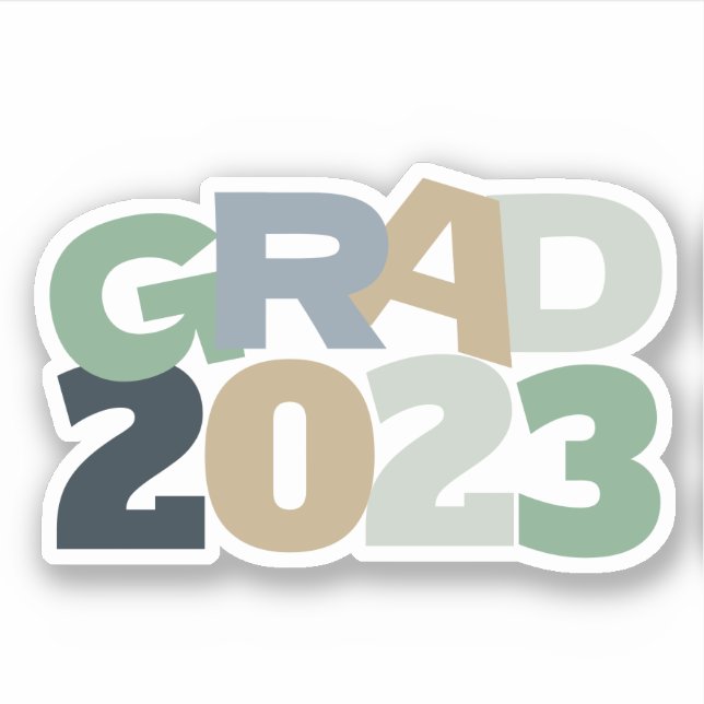 Grad Year of Graduation Colourful School Graduate  (Front)