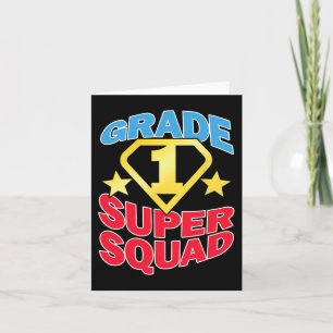 Grade 1 Super Squad Superhero Teacher Team Card
