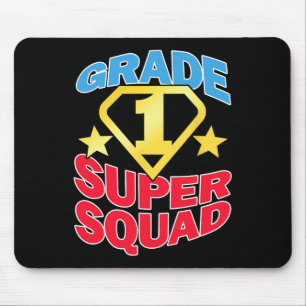 Grade 1 Super Squad Superhero Teacher Team Mouse Pad