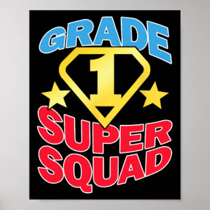 Grade 1 Super Squad Superhero Teacher Team  Poster