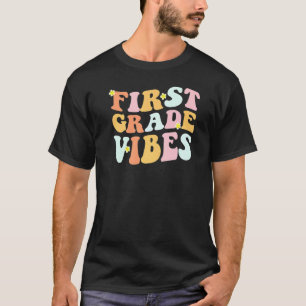 Grade 1 Teachers Students Hippie First Grade Vibe T-Shirt