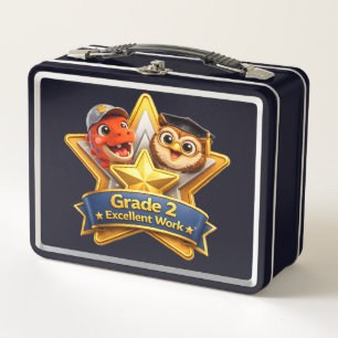 Grade 2 excellent work star lunchbox navy blue sch