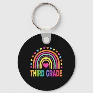 Grade 3rd Grade Rainbow Teachers Kids Back To Scho Key Ring