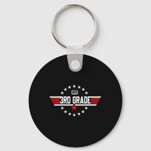 Grade 3rd Third Grade Back To School First Day Boy Key Ring