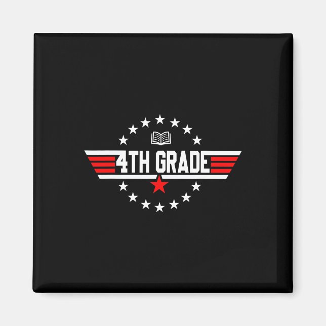 Grade 4th Fourth Grade Back To School First Day Bo Magnet (Front)