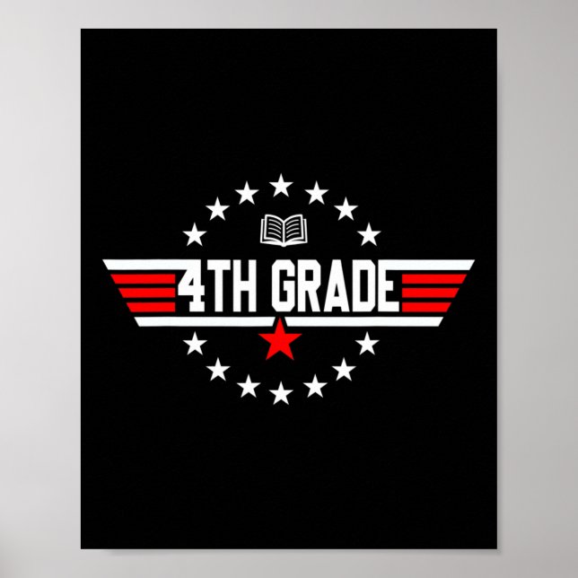 Grade 4th Fourth Grade Back To School First Day Bo Poster (Front)