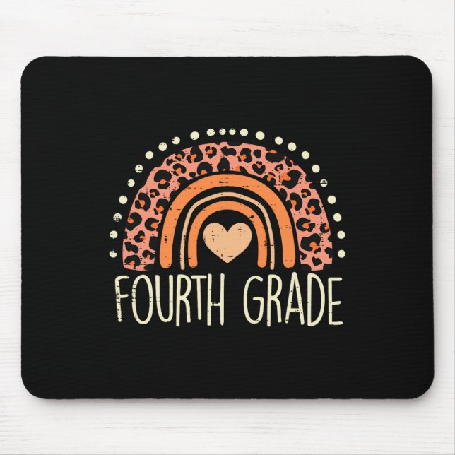 Grade 4th Rainbow First Day Of School Teacher Girl Mouse Pad (Front)