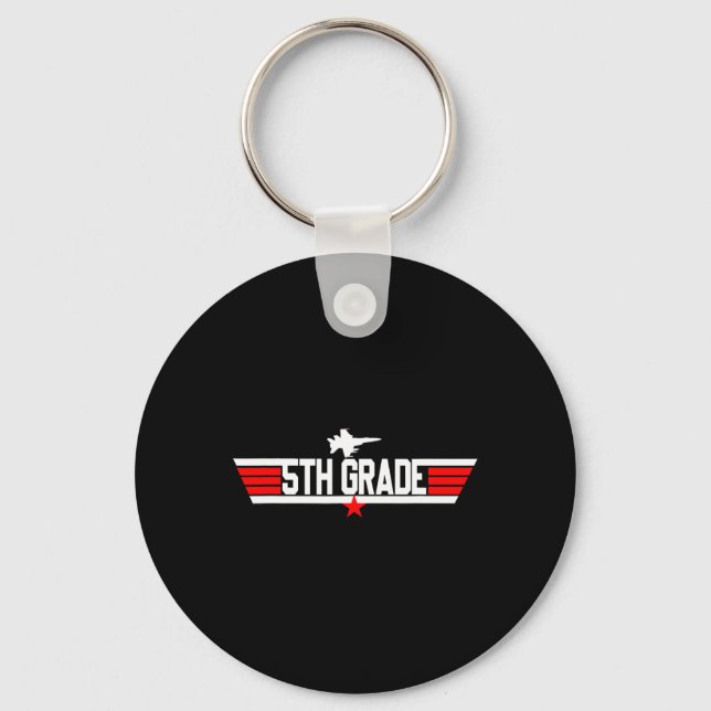 Grade 5th Fifth Grade Back To School First Day Boy Key Ring (Front)