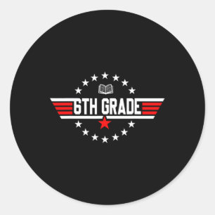 Grade 6th Sixth Grade Back To School First Day Boy Classic Round Sticker