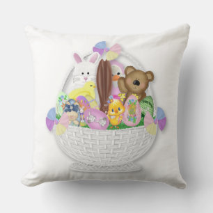 Grade A Cotton Throw Pillow 20x20/Easter Bunny