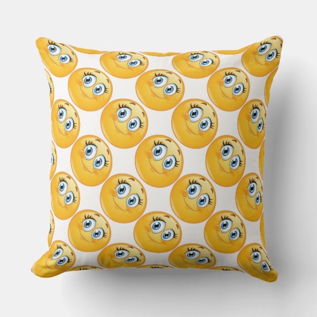 Grade A Cotton Throw Pillow 20x20/Emoticons (Front)