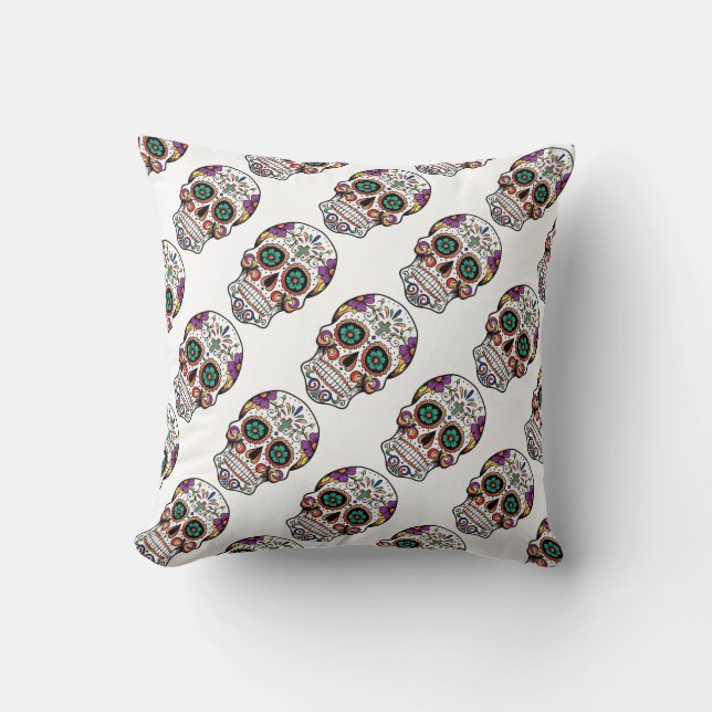 Grade A Cotton Throw Pillow 20x20/Skull (Front)