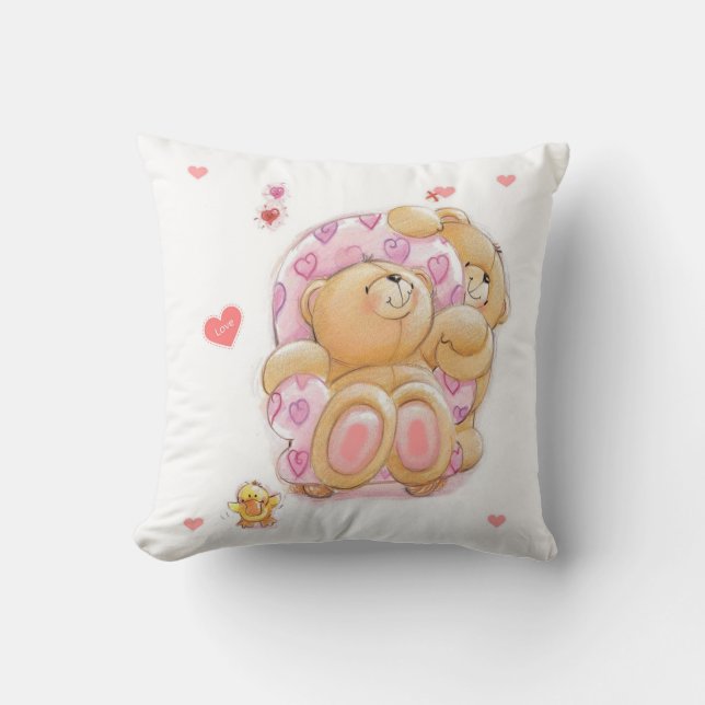 Grade A Cotton Throw Pillow/Bears Cushion (Front)