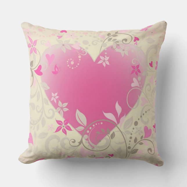 Grade A Cotton Throw Pillow/Heart Cushion (Front)