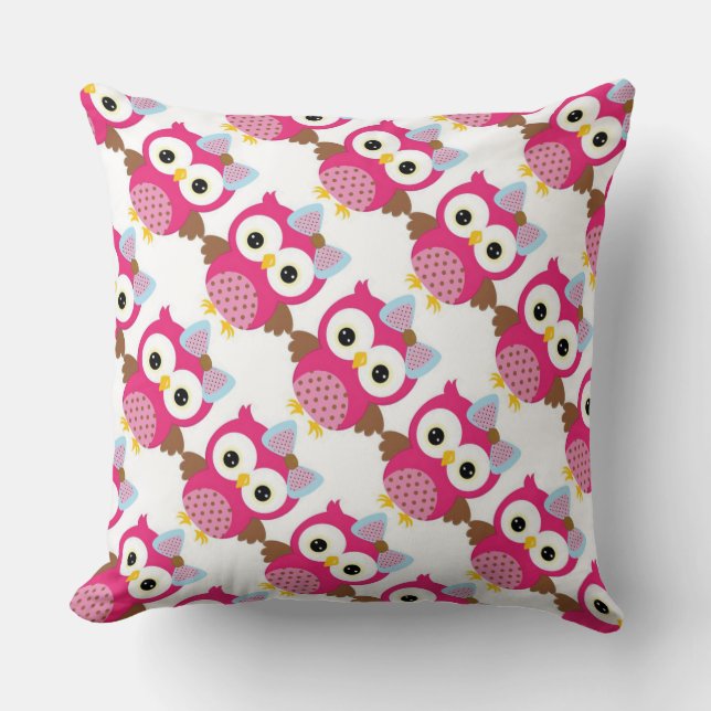 Grade A Cotton Throw Pillow/Owls Cushion (Front)