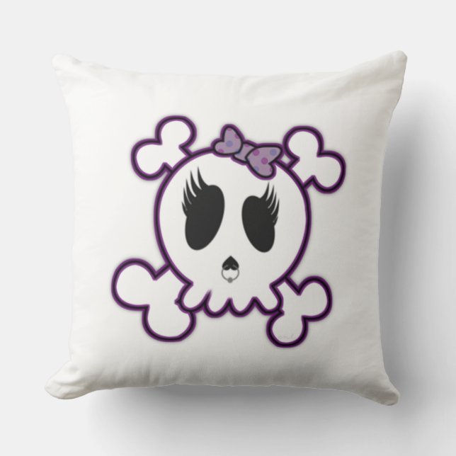 Grade A Cotton Throw Pillow/Skull Cushion (Front)