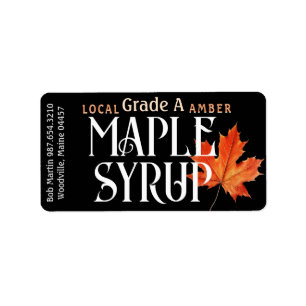 Grade A Maple Syrup with Leaf Label