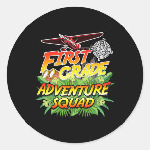 Grade Adventure Squad - Safari Theme Teacher Team Classic Round Sticker