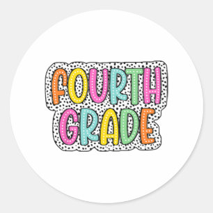 Grade Back To School Dalmatian Dots Teacher Studen Classic Round Sticker