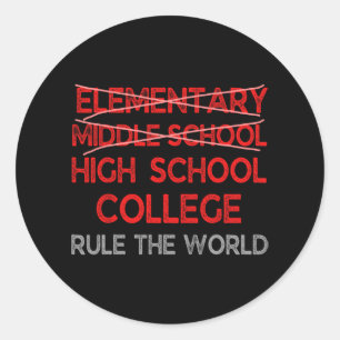 Grade Graduation Funny Middle School Graduation  Classic Round Sticker