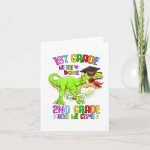 Grade Graduation T-rex Last Day Of School 1st Grad Card