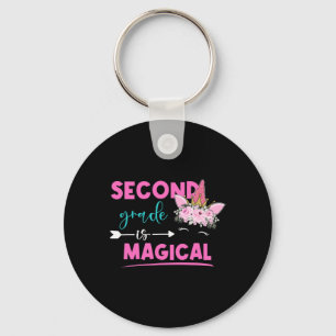 Grade Is Magical Unicorn 2nd Grade Teacher Student Key Ring