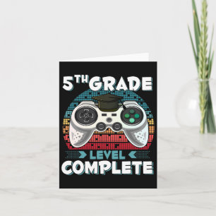 Grade Level Complete Gamer 5th Grade Graduation Gi Card