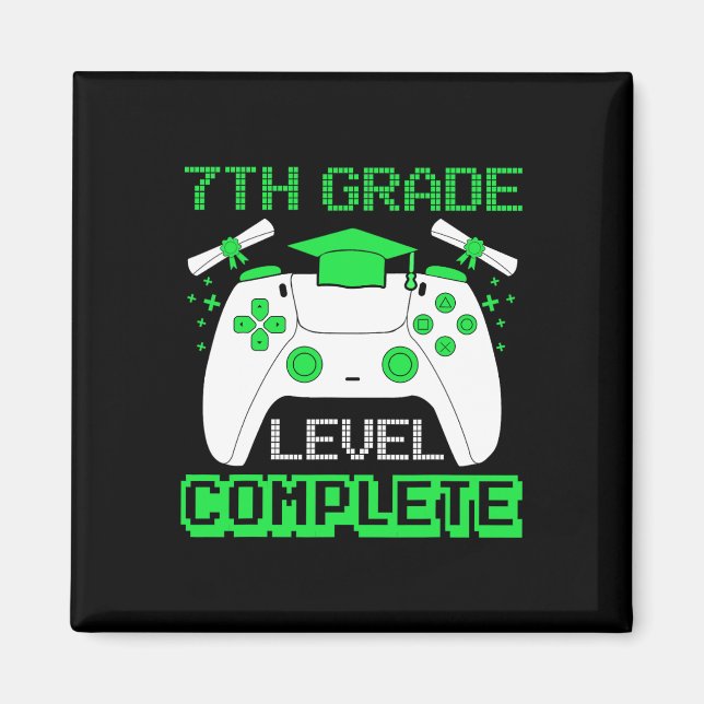 Grade Level Complete Gamer 7th Grade Graduation Gi Magnet (Front)