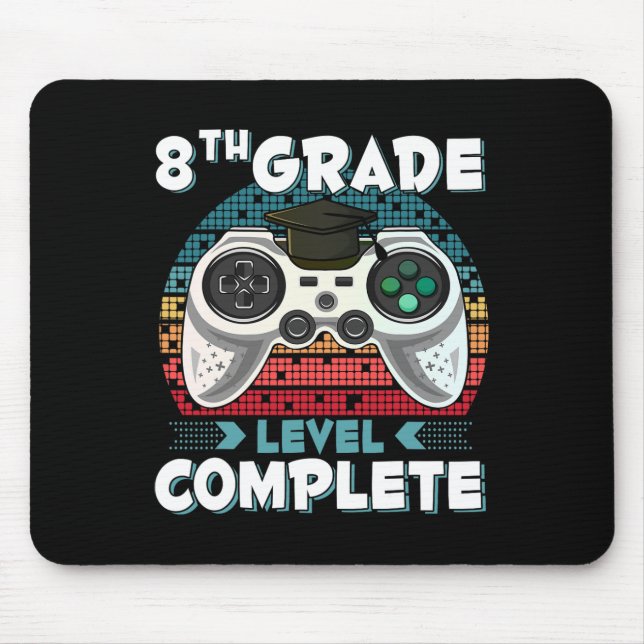 Grade Level Complete Gamer 8th Grade Graduation Gi Mouse Pad (Front)