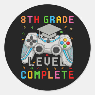Grade Level Complete Gamer Cl Of 2024 Graduation  Classic Round Sticker