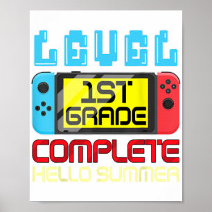 Grade Level Complete Gamer Last Day Of School Grad Poster