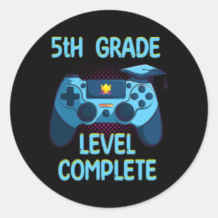 Grade Level Complete Last Day Of School Funny Grad Classic Round Sticker