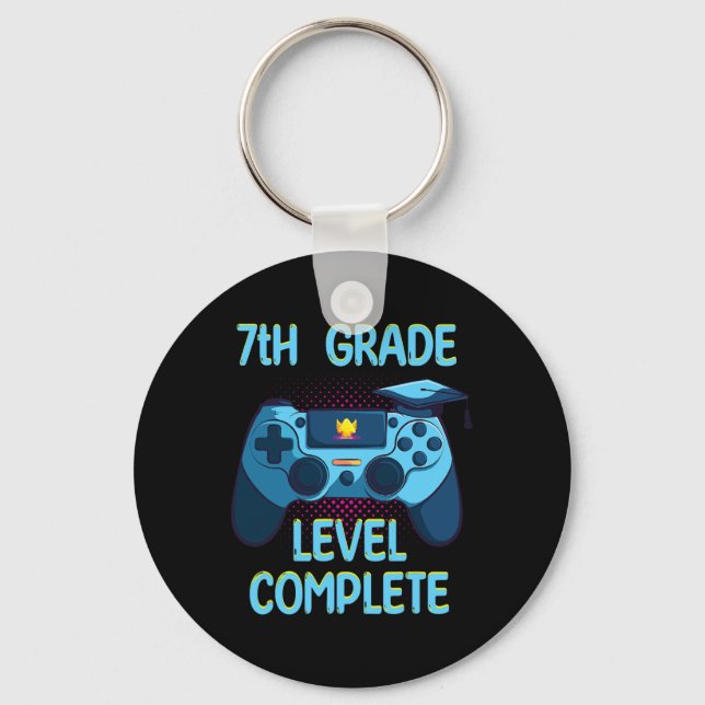 Grade Level Complete Last Day Of School Funny Grad Key Ring (Front)
