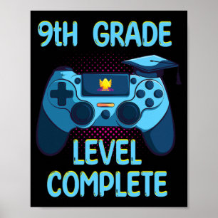 Grade Level Complete Last Day Of School Funny Grad Poster